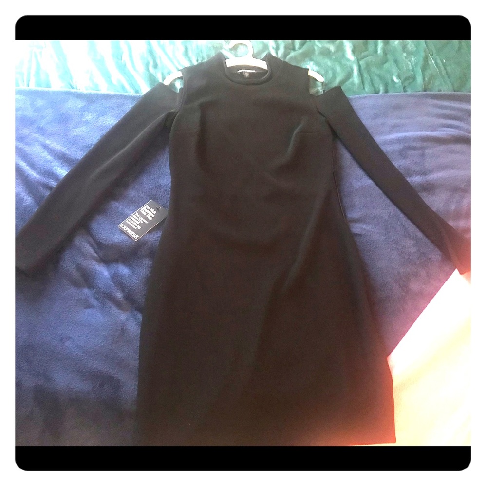 Little black mock neck dress